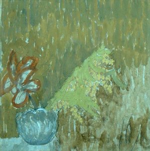 Vazoda Mimoza ve Diğer Çiçekler, 1930 dolayları (kalem ve kağıt üzerine yağlı boya) by Gwen John