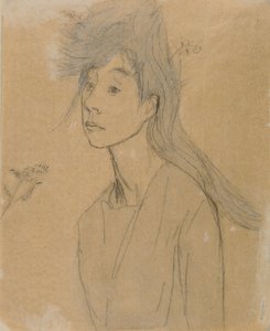 Ophelia: Portrait Imagine, c.1910 (kağıt üzerinde tebeşir ve yıkama) by Gwen John