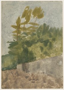 Ağaçlar (kağıt üzerine sulu boya, guaj ve karakalem) by Gwen John