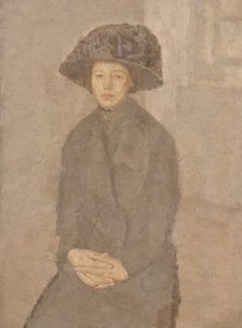 Büyük Şapkalı Genç Kadın, c.1917-25 (gemiye serilmiş tuval üzerine yağlıboya)