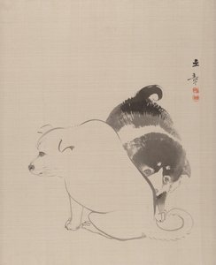 Bir Çift Köpek, 1868. by Gyokusho Kawabata