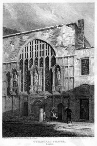 Guildhall Şapeli, Londra Şehri, 1815. by H. Hobson