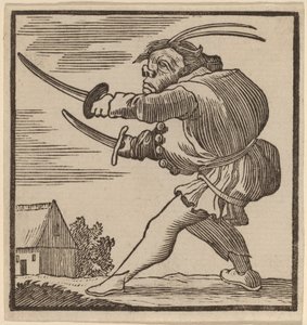 Kambur İki Kılıç Sallıyor by H. Numan after Jacques Callot