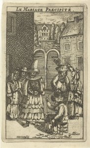kunduracı iş başında La Mariage Precipite (nesne üzerindeki başlık) by H. de Cocq