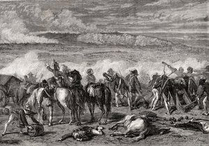 Jemappes Muharebesi, 6 Kasım 1792, kazınmış Alexandre Hurel by H. de la Charlerie