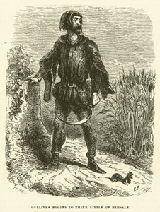 Gulliver kendini çok az düşünmeye başlar (gravür) by after Hablot Knight Browne