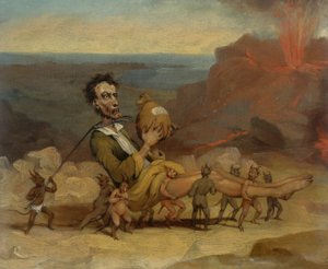 Edward Bulwer Lytton'ın (1803-1873) Karikatürü by Hablot Knight Browne