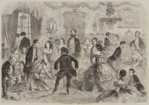 Bir kır evinde bir Noel dansı by Hablot Knight Browne