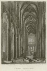 Amiens Katedrali, Nef'in Görünümü, Doğu'ya Bakış by Hablot Knight Browne