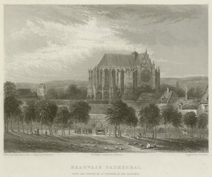 Beauvais Katedrali, Uzaktaki Aziz Etienne Kilisesi ile by Hablot Knight Browne