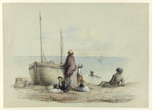 Aile bir sahilde by Hablot Knight Browne