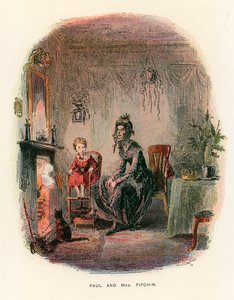 Dombey ve Oğul için İllüstrasyon by Hablot Knight Browne