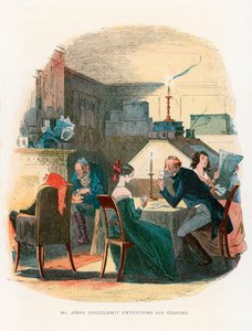Martin Chuzzlewit için çizim by Hablot Knight Browne