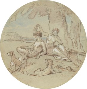 Venüs ve Adonis'i gösteren bir dizi plaka için on sekiz tasarımdan biri by Hablot Knight Browne