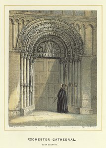 Rochester Katedrali, batı kapısı by Hablot Knight Browne
