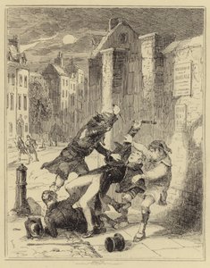 Smith bir polisi bıçaklıyor by Hablot Knight Browne