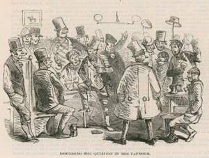 The Great Cab Strike: Barda soruyu tartışmak by Hablot Knight Browne