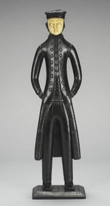 Deniz Kaptanı Figürü, Kraliçe Charlotte Adaları, Britanya Kolumbiyası, 1840 dolayları (arjilit ve fildişi) by Haida