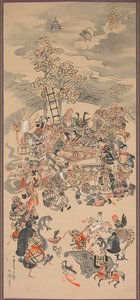 Otsu-e Deneklerle Parinirvana, 1800'ler. by Hakuen