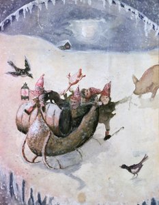 Noel sahnesi (kağıt üzerine sulu boya)