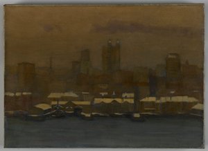 River Front, Kışın New York, c.1912 by Hamilton Easter Field