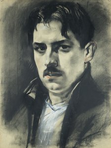 Otoportre (beyaz ve kırmızı vurgulu pasel)