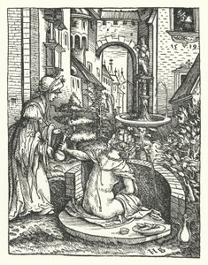 Bathsheba Banyosunda (gravür) by Hans (after) Burgkmair