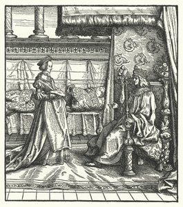 Cesur Charles, Burgonya Dükü, daha sonra 1477'de Kutsal Roma İmparatoru I. Maximilian ile evlenen kızı Mary ile (gravür) by Hans (after) Burgkmair
