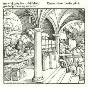 Tedbirli Tüccar (gravür) by Hans (after) Burgkmair