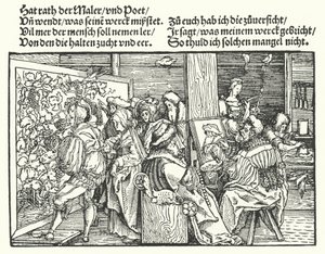 Ressamlar (gravür) by Hans (after) Burgkmair