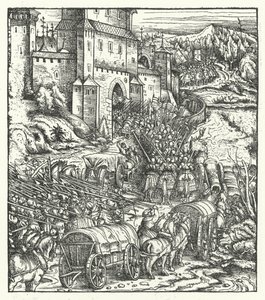 Tongeren şehrinin ele geçirilmesi by Hans (after) Burgkmair