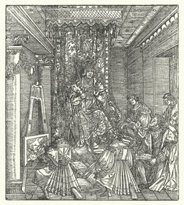 Prens, görkemini ilan edenlerle (gravür) by Hans (after) Burgkmair