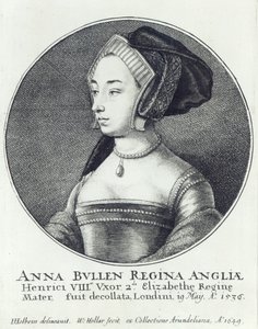 Wenceslaus Hollar tarafından kazınmış Anne Boleyn by Hans (after) Holbein the Younger