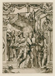 İsa Mesih, Pilatus ellerini yıkıyor (gravür) by Hans (after) Holbein the Younger
