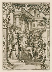 Dikenlerle taçlandırılmış İsa Mesih (gravür) by Hans (after) Holbein the Younger