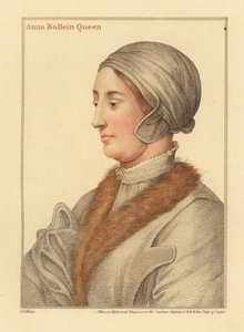 Kraliçe Anne Boleyn, Kral Henry VIII'in ikinci eşi by Hans (after) Holbein the Younger
