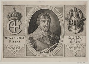Hıristiyan IV. Peder Vinstrup için çizim, "Den danske Hornblæser", 1644