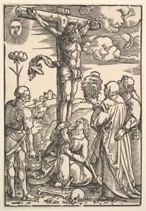 Bakire ve Azizler Longinus ile Haç Üzerinde İsa, Mary Magdalen ve John, 1505. by Hans Baldung