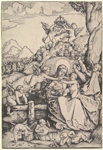 Bir Manzarada Sekiz Melekli Bakire ve Çocuk, 1511. by Hans Baldung
