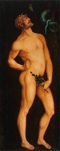 Adam - Peinture de Hans Baldung (1484-1545) - 1525-1526 - Ahşap üzerine yağlı boya - 208,5x83,5 - Szepmuveszeti Muzeum, Budapeşte by Hans Baldung Grien