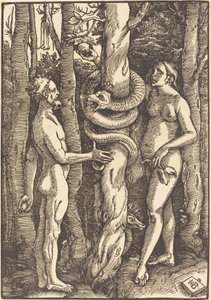 Adem ve Havva yılanla by Hans Baldung Grien