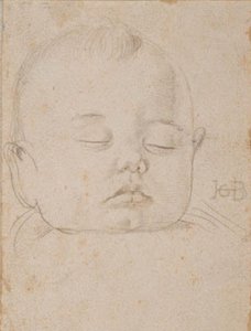 Uyuyan bir erkek bebek kafası, yüz by Hans Baldung Grien