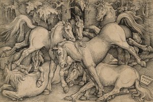 Vahşi Atlar Dövüşü by Hans Baldung Grien