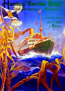 Hamburg American Line reklam afişi by Hans Bohrdt