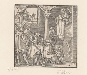 Martin Luther kilisede vaaz veriyor by Hans Brosamer