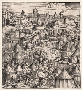 Der Weisskunig (Beyaz Kral): Padua Kuşatması by Hans Burgkmair