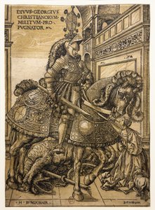 Aziz George ve Ejderha by Hans Burgkmair