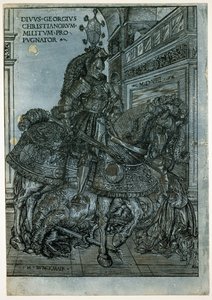 At Sırtında Aziz George, 1508 (parlak gölgeli gravür) by Hans Burgkmair