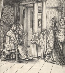 Der Weisskunig'den Kızı Margaret'i ve Kral Philip'in Çocuklarını Karşılayan Beyaz Kral, 1514-16 by Hans Burgkmair