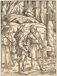 Yol Kenarındaki Tapınakta Hacılar by Hans Burgkmair I